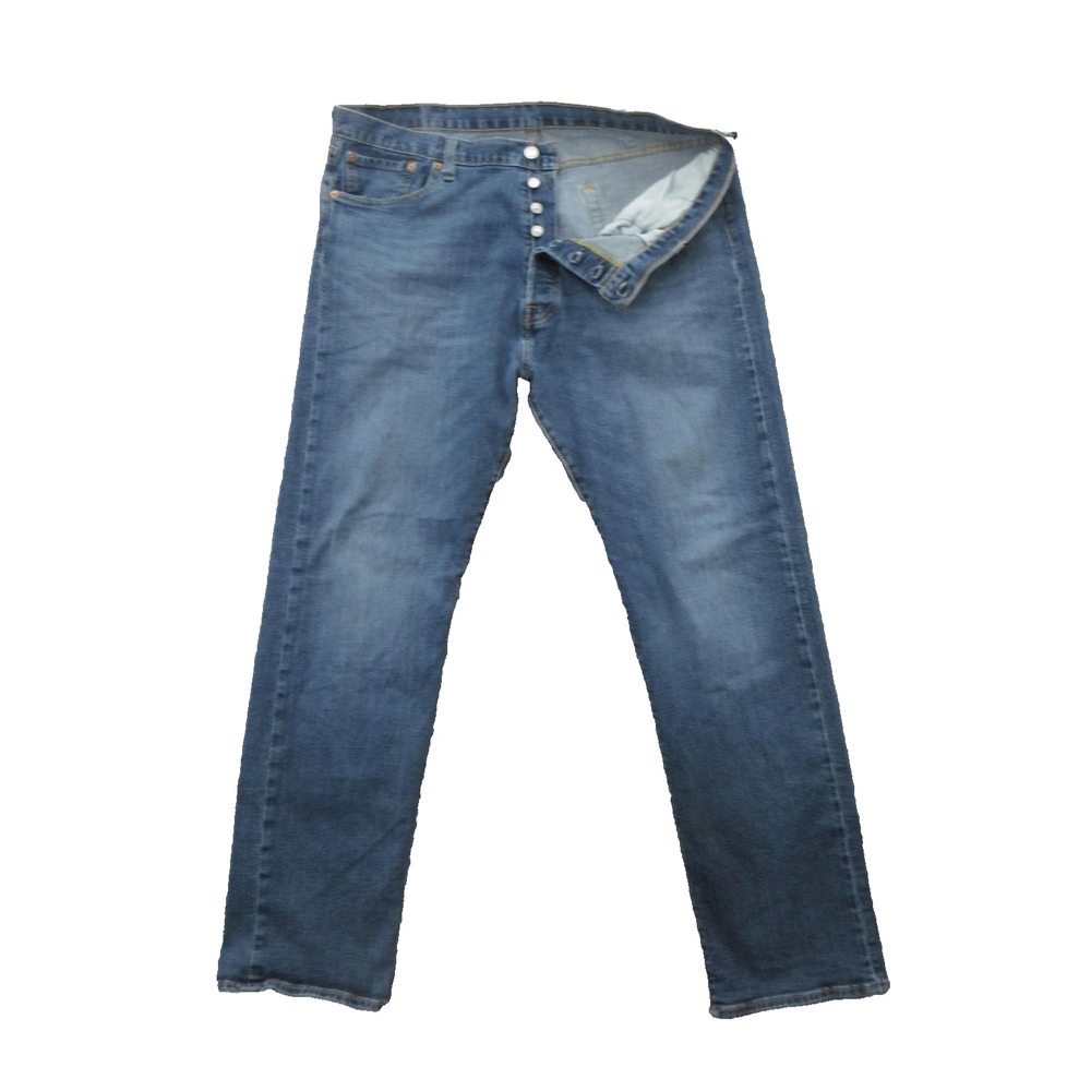 Levis 501 Jeans Mens 40x32 Blue Button Fly Straight Leg Denim Pants
